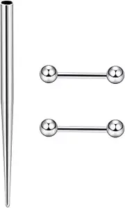 [Glupez] Mixed Piercing Tools Set Insertion Taper Pin for All Body Piercings Set Stainless Steel Nipple Tongue Lip Septum Eyebrow Body Piercing Kits