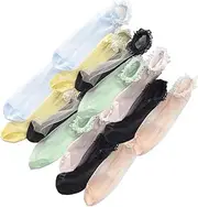[BESTYASH] 7 Pairs Women's Ultrathin Lace Socks Elastic Ankle Socks Breathable Design for Comfort Random