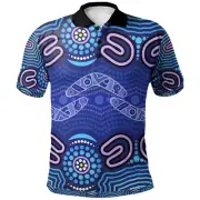Aboriginal Style Shortsleeve Polo-Shirts Printed Soft and Comfy