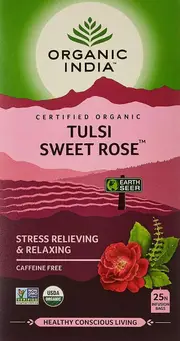 Organic India Tulsi Sweet Rose Tea | 25 tea bags