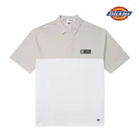 在飛比找蝦皮商城優惠-Dickies男款米灰色拼接純棉品牌織標寬鬆短袖POLO衫|