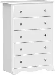 White Monterey 5 Drawer Chest