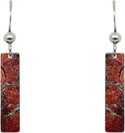 Petrified Wood Earrings, hypoallergenic French hook sterling silver ear wires, made in the USA by d'ears #2424, Metal