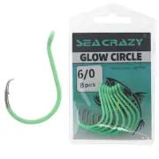 Seacrazy High Carbon Green Glow Octopus Circle Hooks 8/0 Qty 6