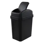 2 Gallon Swing Top Trash Can, Small Garbage Can with Swing Lid, Black