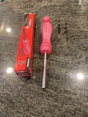 Snap On ssdmr4bpm pink ratcheting screwdriver with 5 Bits