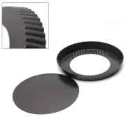 Sturdy 9 Inch Flan Fluted Tin Tart Pie Pan Perfect for Various Baking Purposes
