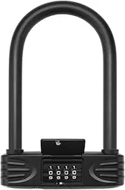 TenixLox Heavy Duty U Lock, 4 Digit Combination Password Bicycle Lock with U-Lock Shackle, Waterproof, No Key, Bike U Lock for Home, School, Travel…