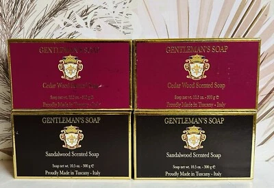 (4) Saponificio ~ Sandalwood & Cedarwood Bar Soap for Men 10.5 oz Each