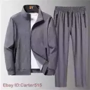 Mens Tracksuit 2 Piece Casual Pants Jacket Oversized Sweatsuit Lightweight Set