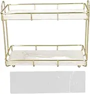 Etagere Salle de Bain, 31x23cm 2 Niveaux Debout Etagere Douche avec Cloison pour Articles de Salle de Bains (Small 31x23cm)