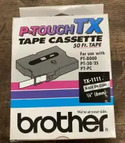 Genuine Brother P-Touch TX-3551 Tape Cassette Black-On-Clear Label Tape 50 Feet