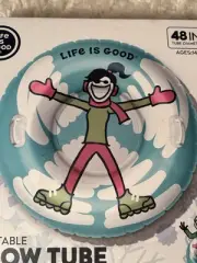 Life Is Good 48” Inflatable Snow Tube Jake’s Good Vibes Sled Winter Play Activit
