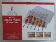Grand Gourmet Easy KABOB MAKER Skewer Set SIX Channel + SIX Skewer NEW Gift Idea