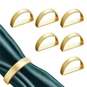 Matte Gold Semicircle Napkin Rings Set of 6 Gold Napkin Holder Rings for Tabl...