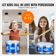 3-Piece Kids Drum Kit with Adjustable Throne - Blue, 0.36m Drums, 8.25 kg