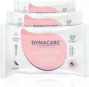 DYMACARE Flushable Wet Wipes | Gentle Biodegradable, Dispersible Fragrance-free Moist Body Cleansing Wipes | with Aloe Vera | 1 Pack of 6 wipes