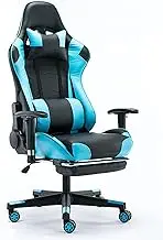 Game Chair,with Pedals Ergonomic Office Chair,PU Leather,360 ° Rotating Video Game Chair,with Pillow Waist Pillow red