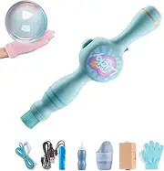 Smoke Bubble Machine & Elastic Magic Wand, with Elastic Smoke Effect for Party, Interactive Fog Bubble Machine (Blue)