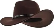 [COSMEVIVI] Western Style Cowboy Hat Unisex Wide Brim Jazz Hat for Fall Winter for Halloween Cosplay and Party Decoration Coffee