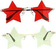 Ipetboom 2Pairs Five Pointed Star Sunglasses for Parties Stylish Decorative with Frame and Lenses Fun Accessories for Festivals and Events