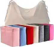 [Generic] Xoppia Bag Organizer compatible with Prada Aimée Large Leather Shoulder Bag. Felt Insert Liner for Women Handbag. (Beige, Style B: Side Zipper)