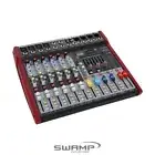 SWAMP 6 Channel Mixing Desk Console 4 Preamps Mixer FX, AUX, USB, MP3, Bluetooth