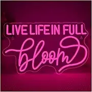 Sign Lamp Live Life In Full Neon Signs USB Powered Rose Red Neon Lights Suitable For Cafe Shop Club Party Decor Glow Sign 25cmx42cm