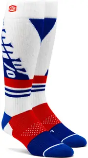 100 Percent Mx Torque, socks , color: White/Blue/Red , size: S/M