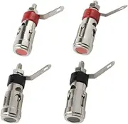 Mfingey Amplifier Terminal Connector Push Speaker Binding Post Spring Subwoofer Terminal Audio Amplifier Binding Post (Black + Red) -4 pcs