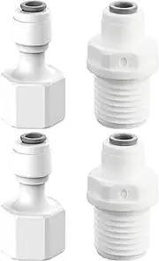 4 Pcs POM Plumbing Fittings for Water Filter, 29mm x 23mm White Quick Connector for Filter Systems, Drinking Fountains, and Water Purifiers, 18g Weight