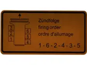 JP GROUP DANSK 90100650200 Engine Firing Order Decal Porsche 911