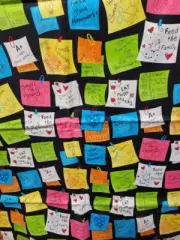 POST IT NOTES, QUILTED FABRIC cotton 1 YARD 32" BY 40" PLEASE READ,