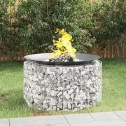 VRAXO Gabion Fire Pit 脴 100 cm Galvanised Iron -8.7KG,153560