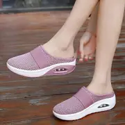 Summer Breathable Lightweight Air Cushion Slip-on Walking Slipper Flat Shoes Pink 37