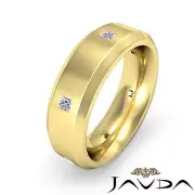 Mens Wedding Band Princess Diamond Eternity Ring 18k Yellow Gold 6.5mm 0.25Ctw