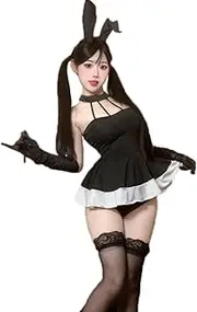 [TEBOCR] Women Bunny Costume Cute Bunny Girl Suit Women's Rabbit Costume Senpai Cosplay Sexy Bunny Bodysuit Dress