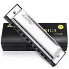 EASTTOP Harmonica Key of C 10Hole Diatonic Blue Harmonica for Beginner Adult Kid