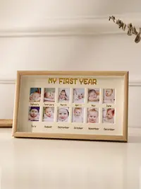 在飛比找樂天市場購物網優惠-寶寶周歲成長紀念相框擺臺兒童照片記錄創意生日禮物宮格相冊掛墻