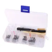 Professional Eyeglass Rep Tool Kit Tiny Alloy Screws,Nose Pads,Setter Tools