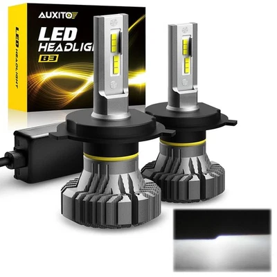 Kit H4 9003 LED Headlight Bulbs High/Low Beam 6500K White Canbus Error Free 2pcs (for: Smart)