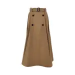 [BURBERRY] BURBERRY Gabardine midi trench coat Woman 10 10 Brown