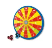 Diggin Pop Out Darts Kids Hook and Loop Ball Target Game 24” Board, Portable