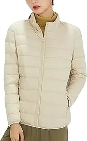 [Zylphorix] Women's Puffer Hooded Fall And Winter Lightweight Jackets Zip Up Quilted Long Sleeve Puffer Coat