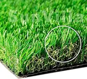 SunVilla 4'X7' Realistic Indoor/Outdoor Artificial Grass/Turf 4 x 7 (28 Square FT), 4' x 7', Olive Green/Yellow