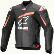 Alpinestars GP Plus R V4 Airflow, leather jacket perforated , color: Black/Neon-Red/White , size: 58