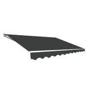 NNEDSZ Outdoor Folding Arm Awning Retractable Sunshade Canopy Grey 3.0m x 2.5m