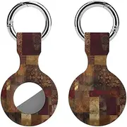 1PCS for Patchwork Pattern Air Tag Holder Case Waterproof & Shockproof Anti-Scratch Protective Air Tag Cover with Keychain Ring Silicone Tags Holders for Luggage, Backpack, Keys, Pet