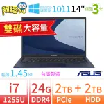 【阿福3C】ASUS B1400CB/B1408CB商用筆電I7/24G/2TB+2TB/W10P/W11P 雙碟 極速