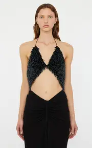 [Christopher Esber] Tiered Thorn Beaded Disconnect Dress